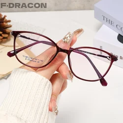 Ultra Light Eyeglass Frame Fashionable Elliptical Women's Glasses Frame Versatile Purple Optical Prescription Glasses F128x