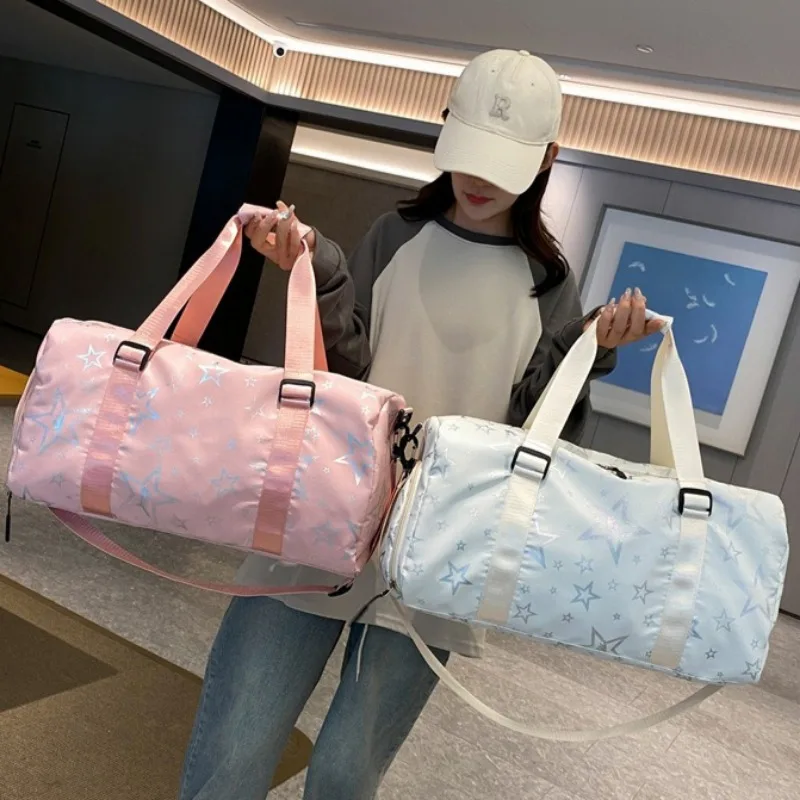 

Легкая дорожная сумка на одно плечо с отделением для обуви, спортивная сумка со звездным принтом, большая вместительная спортивная сумка для спортзала, йоги