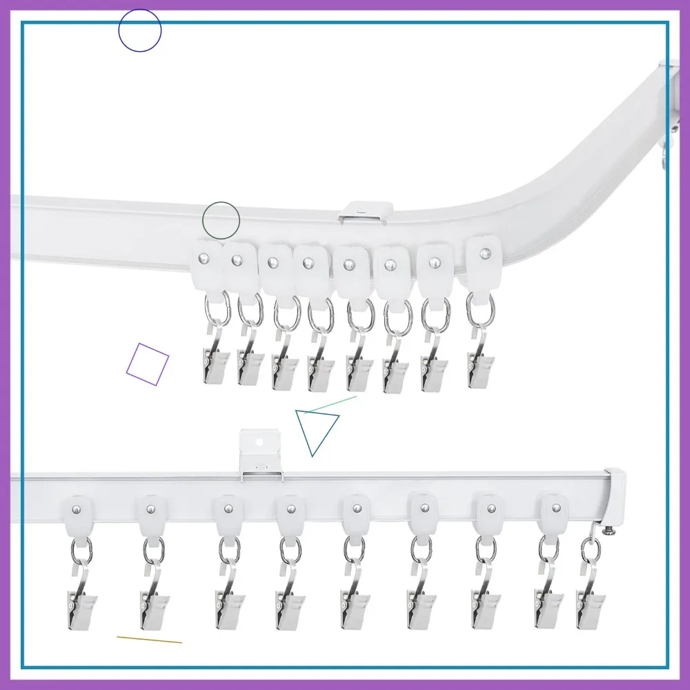

Flexible Ceiling Curtain Track, Heavy-Duty Room Divider Rail, Bendable to 15ft, Silent & Sturdy for Living Room Shower RV