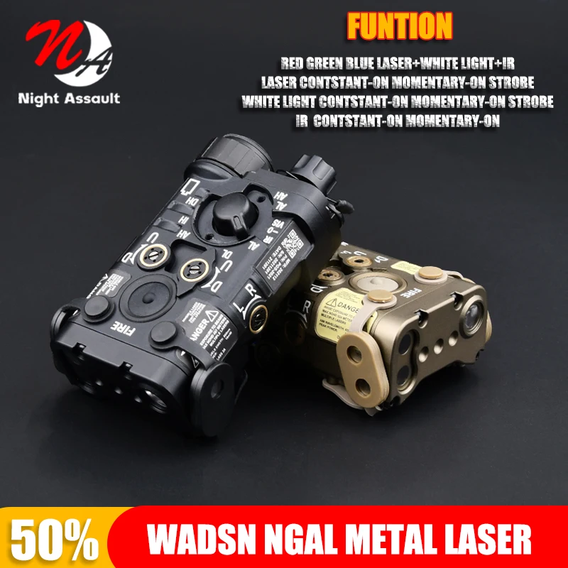 

NGAL Metal WADSN Version Red Green Dot Laser IR Sight Pointer Weapon Light Strobe Airsoft Tactical Fit 20mm