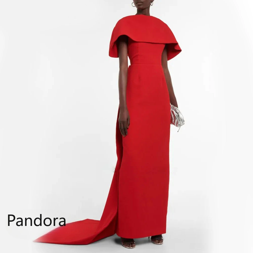 

Pandora Backless Dubai Prom Dress Shawl Sleeves Evening Dress With Ankle Length Summer Women Wedding Party Formal Gowns 2024