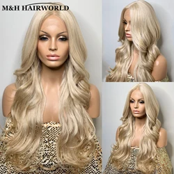 Blond Highlight Color Synthetic Lace Front Wigs For Women Long Wavy Curly Wig Heat Resistant Hair Cosplay 13x3 Frontal Lace Wig