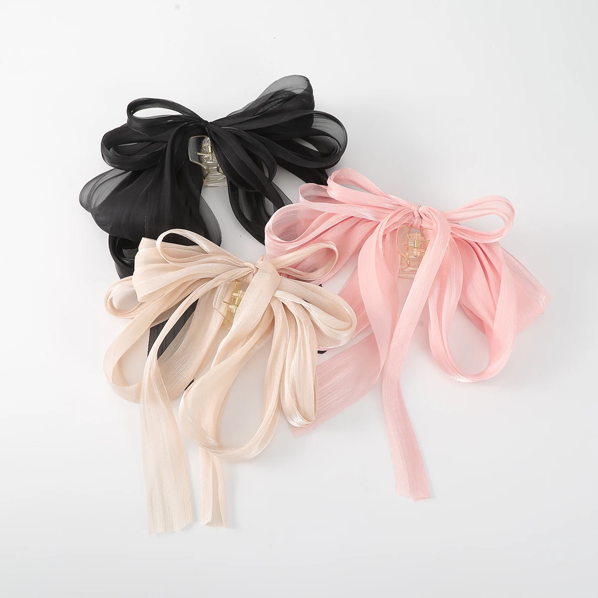 دبوس شعر بفيونكة ساتان AWAYTR-Tassel ، أغطية رأس أنيقة ، مشبك ربيعي ، مشبك شعر ثابت ، غطاء رأس ريترو للحفلات ، إكسسوارات شعر حمراء #2