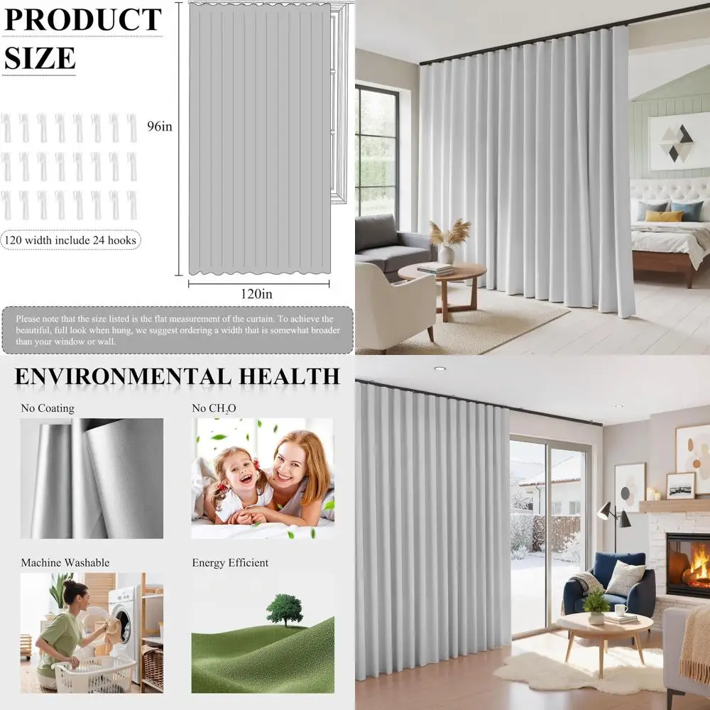 

Широкие светонепроницаемые шторы для раздвижных дверей, термоизолирующие, обеспечивающие конфиденциальность, белые, 120x96, 1 панель