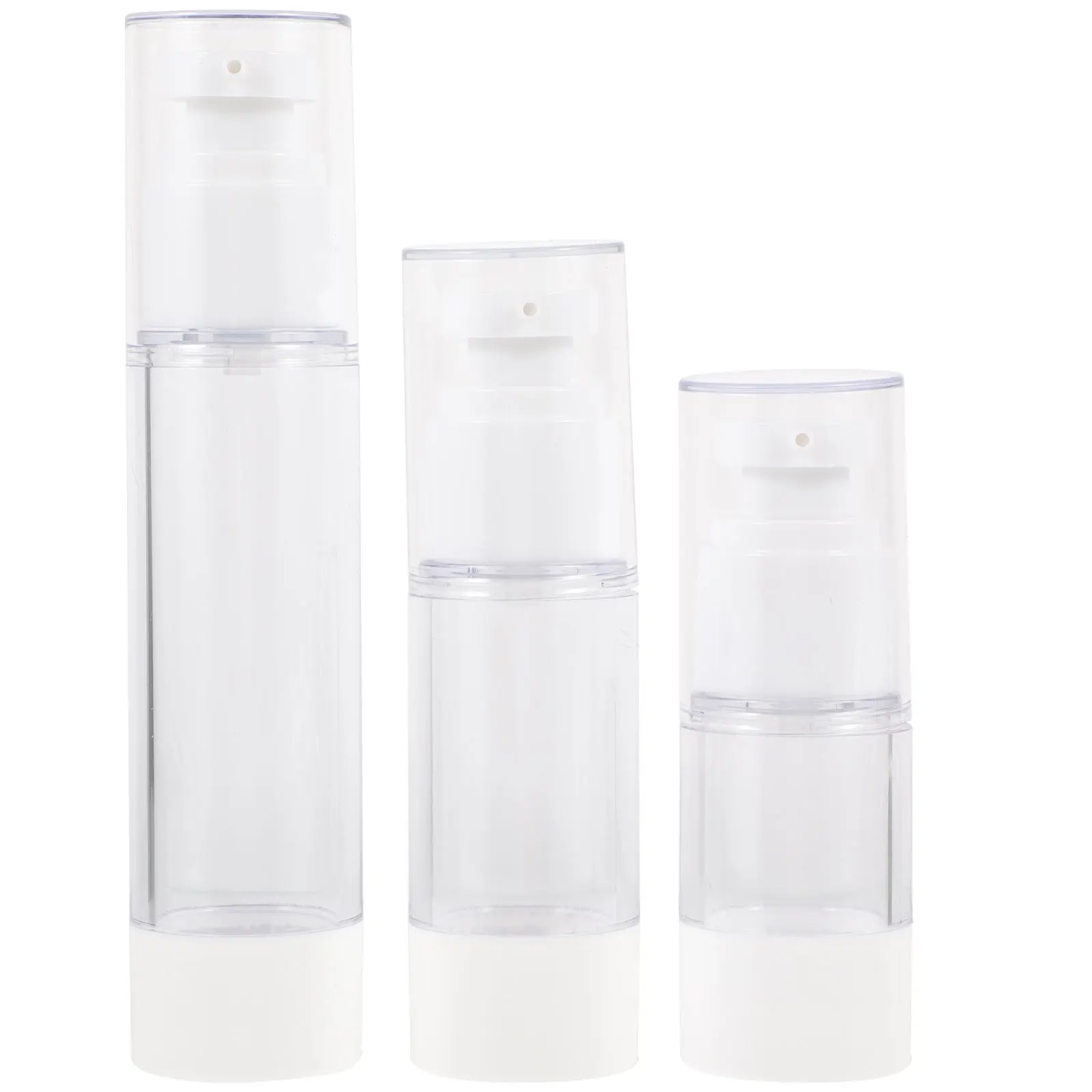 

3PCS Travel Bottles Set for Cosmetics Cream Lotion Moisturizer White Containers Toiletries Shampoo Refillable Durable Reusable