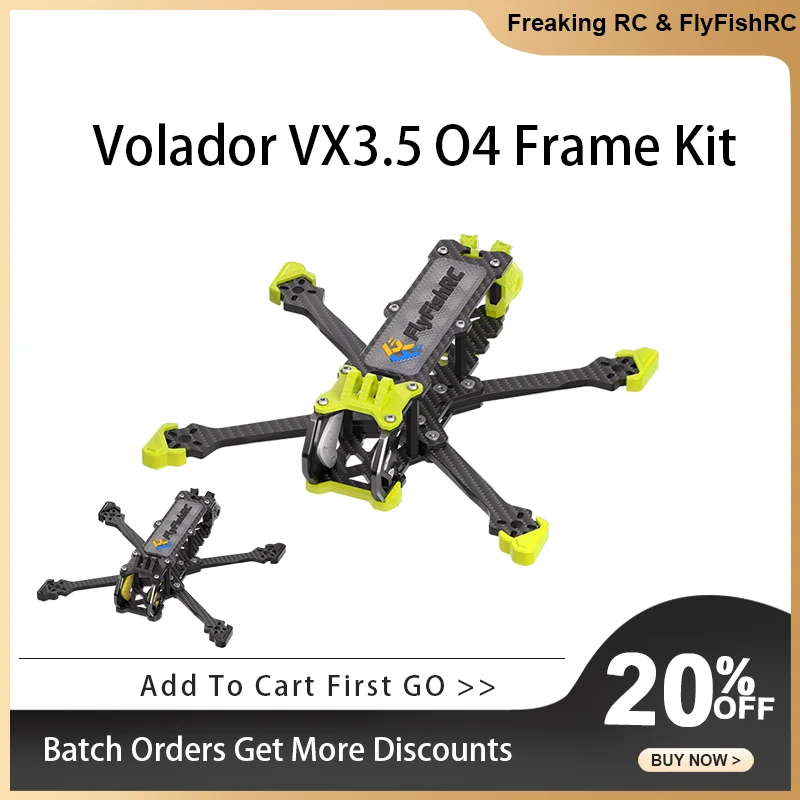 

FlyFishRC Volador VX3.5 O3 O4 Freestyle Frame Kit compatible with DJI O3 Air Unit for FPV