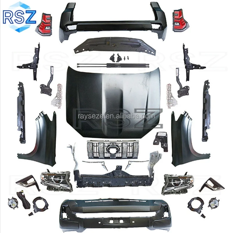 

RAYSEZE Body Kit for Toyota 2010 2017 Land Cruiser Prado J150 Front Bumper Upgrade 2018 2020 Headlight Tail Light Hood Fender