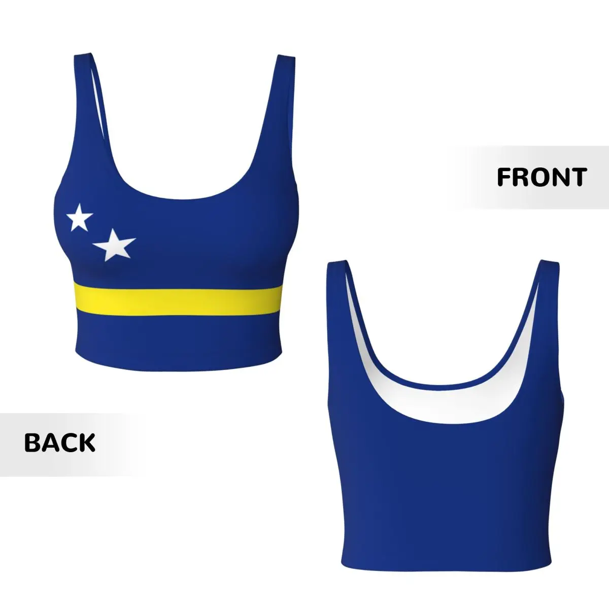 2026 Chaleco deportivo con estampado de bandera de Curacao para mujer, chaleco de Yoga, chaleco de entrenamiento para mujer, ligero y moderno