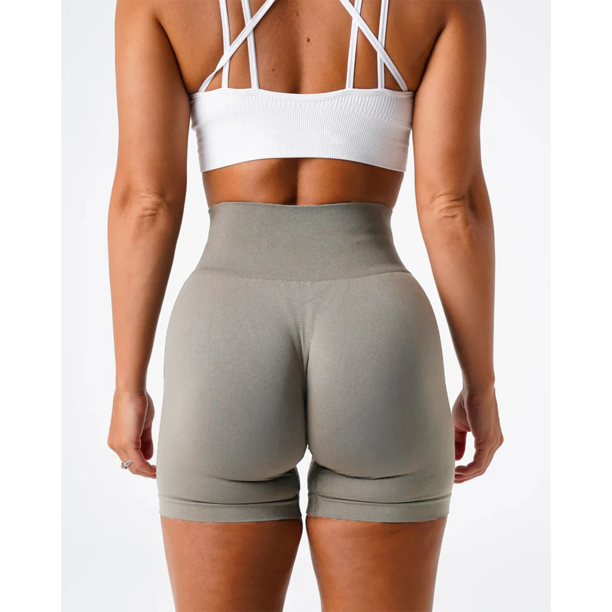TKITK Spandex Solid Seamless Shorts Women Soft Workout Tights Fitness Yoga Pants Gym tight pants leggings cycling shark pants image 5