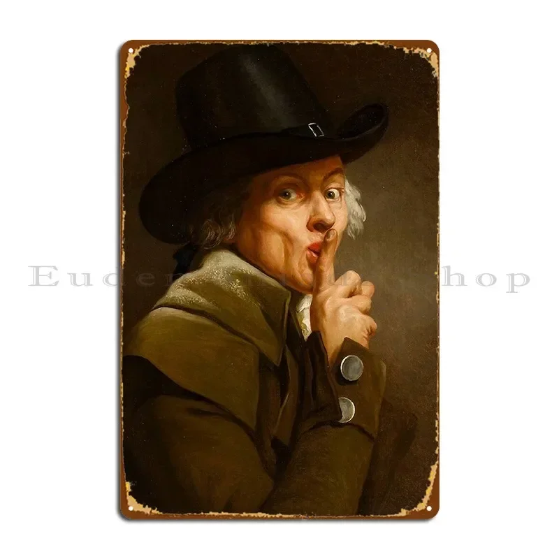 Joseph Ducreux Self Portrait Le Silence Metal Sign Design Wall Decor Print Bar Garage Tin Sign Poster