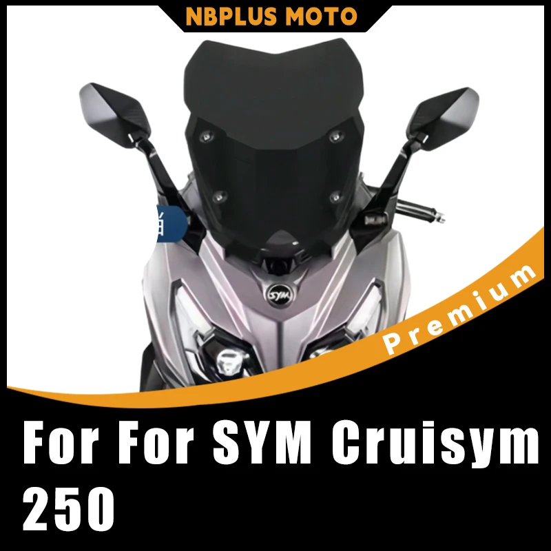 

【Premium】 For SYM Cruisym 250 Racing Style Windshield, Front Windscreen Wind & Rain Deflector