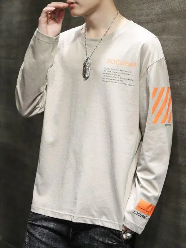 

Long Sve Cotton Hoodie Men's T-irt Autumn 2025 New Sle Youth Faion Korean Version Base irt Ci Walk Soft Comfortable