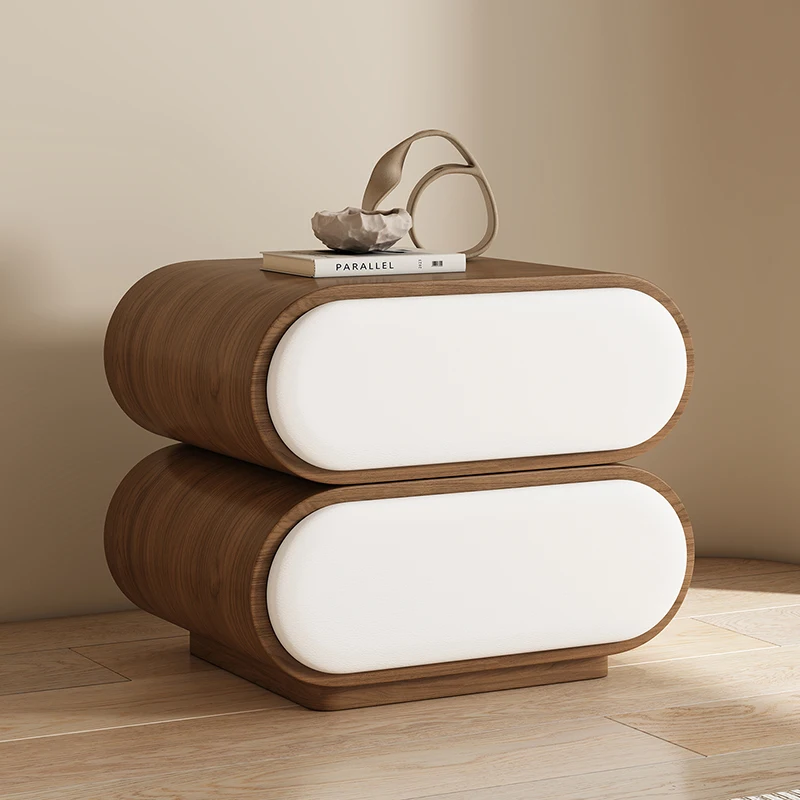 Space Saving Bedside Tables Cream Style Trendy Aesthetic Nightstand Minimalist Design Mesitas De Noche Bedroom Furniture