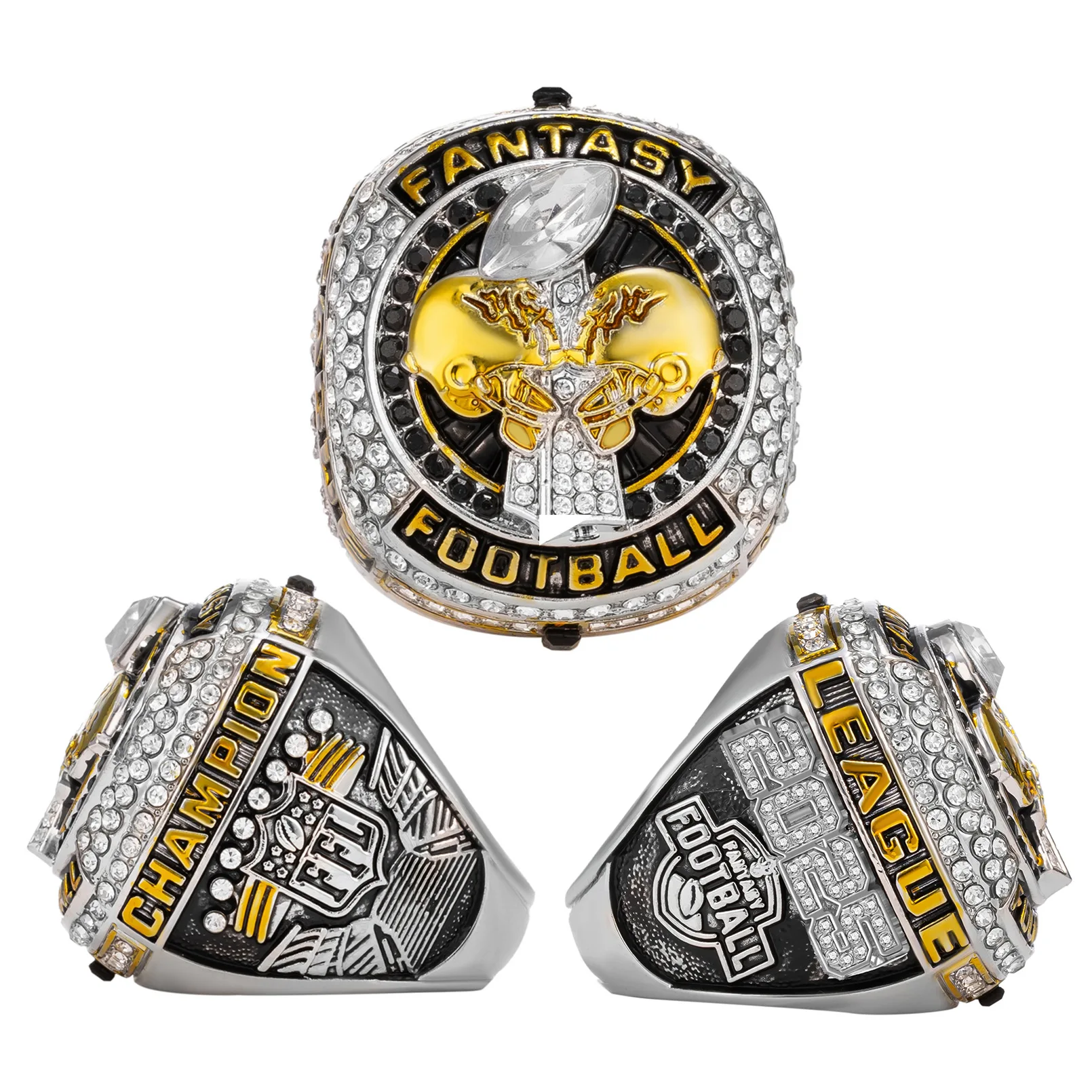 2025 Fantasy Football Championship Ring FFL MVP Trophy Prize for Fans Mens' Souvenir Gift Size 8-14
