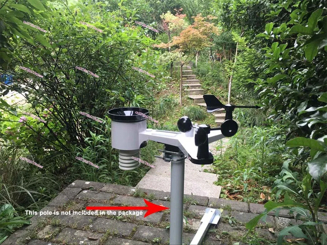 Wireless weather station, solar charging wind speed wind direction temperature humidity rainfall light wifi