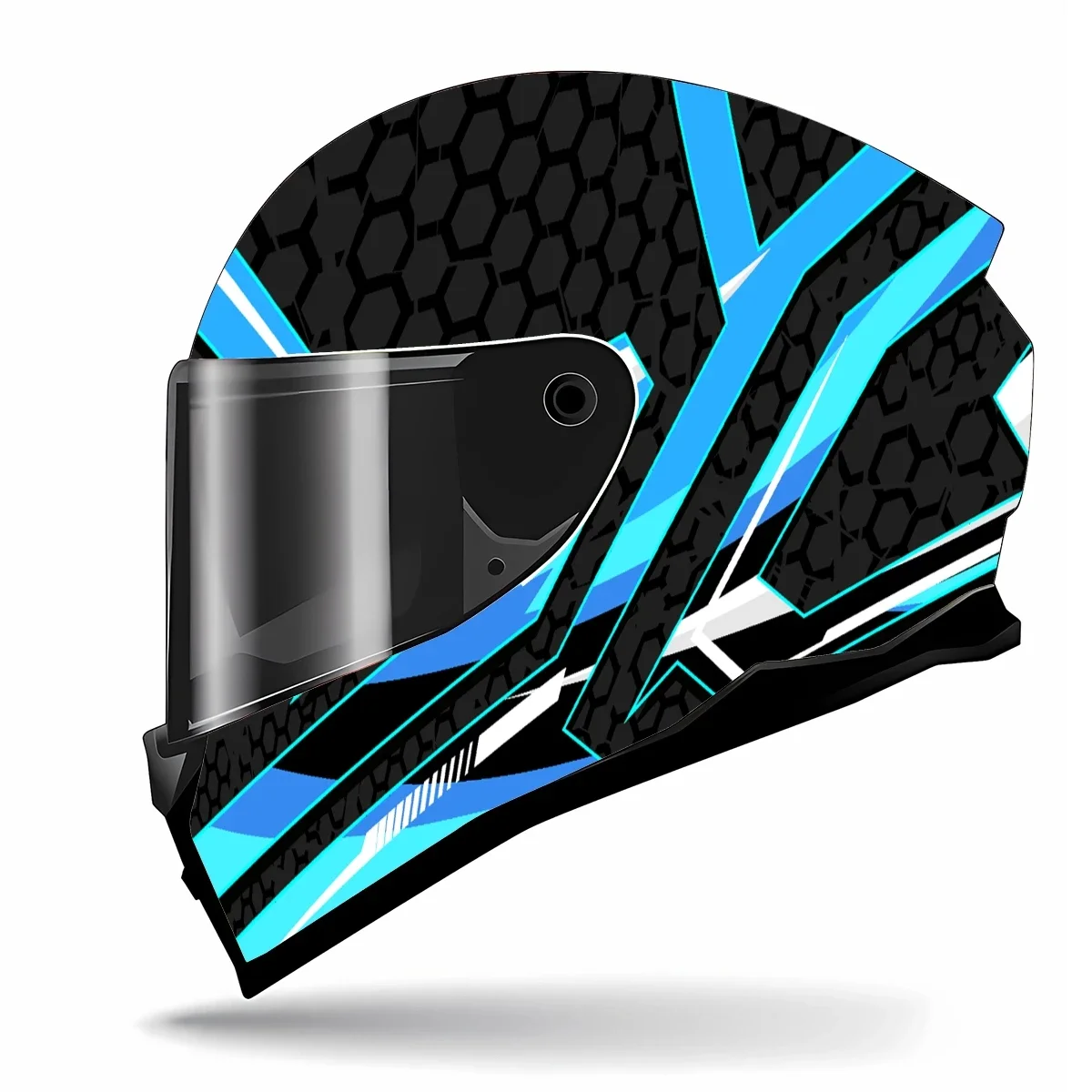 Abstract Honeycomb Stripes Full Helmet Wrap Sticker Motorcycle Helmet Racing Graphic Decal Vinyl Wrap Helmet Decor Sticker
