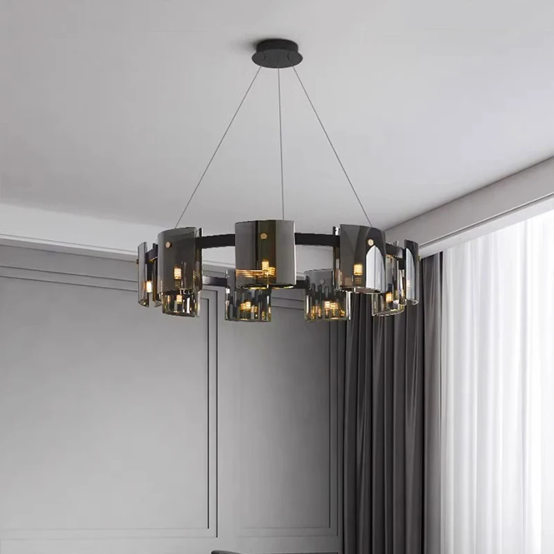 أضواء LED للديكور المنزلي الحديث من الزجاج، مصابيح إضاءة متدلية لغرفة المعيشة، ثريات لغرفة الطعام، إضاءة داخلية معلقة