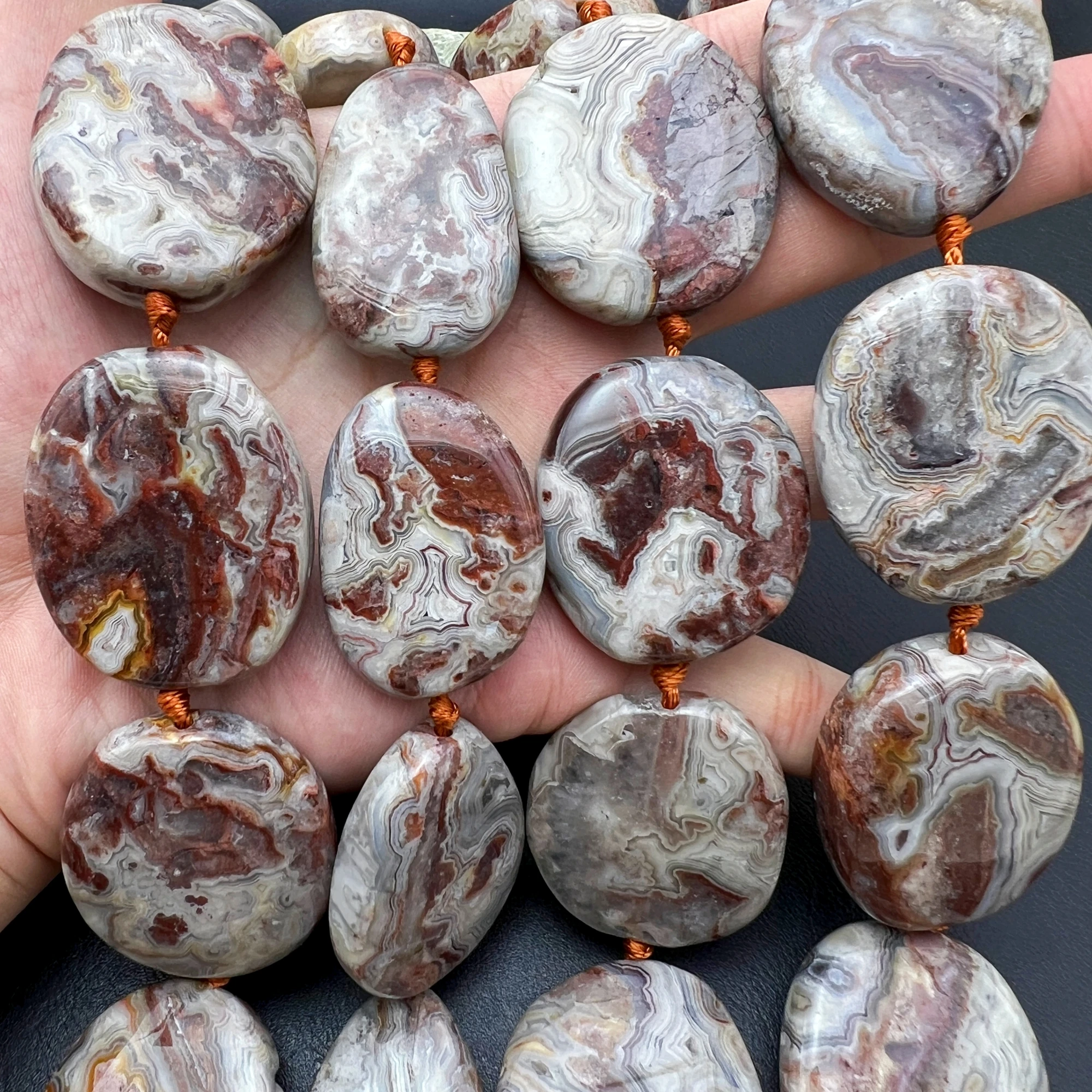 Large Natural Mexican Crazy Lace Agates Slice Focus Pendant Beads For DIY Necklace Jewelry Making MY260608