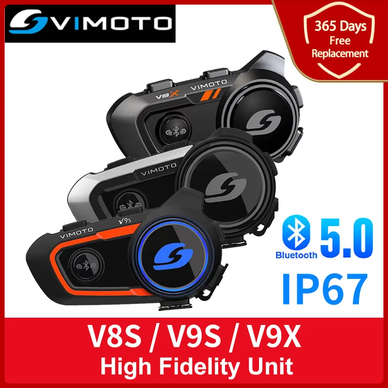 Vimoto Chinese Version V8S/V9S/V9X Motorcycle Helmet Headset Intercom Bluetooth-compatible Multi-Function Easy Rider Interphone