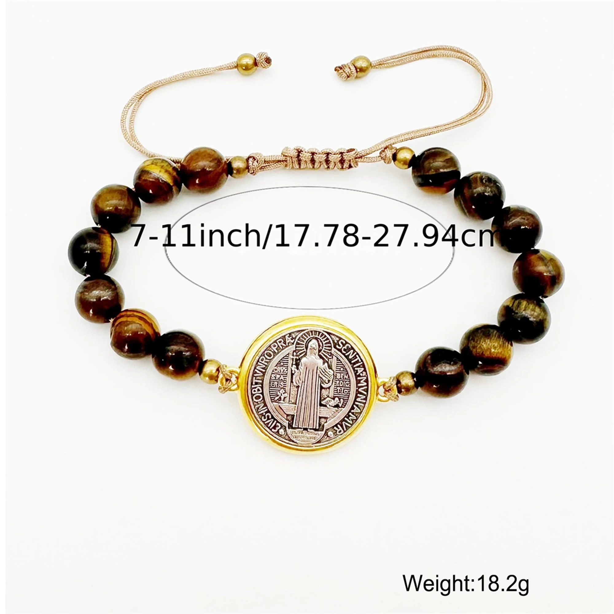 2Pcs San Benito Bracelets Adjustable Bracelet For Women Men The Saint Benedict Medal Pendant Protection Blessing Charm Catholic