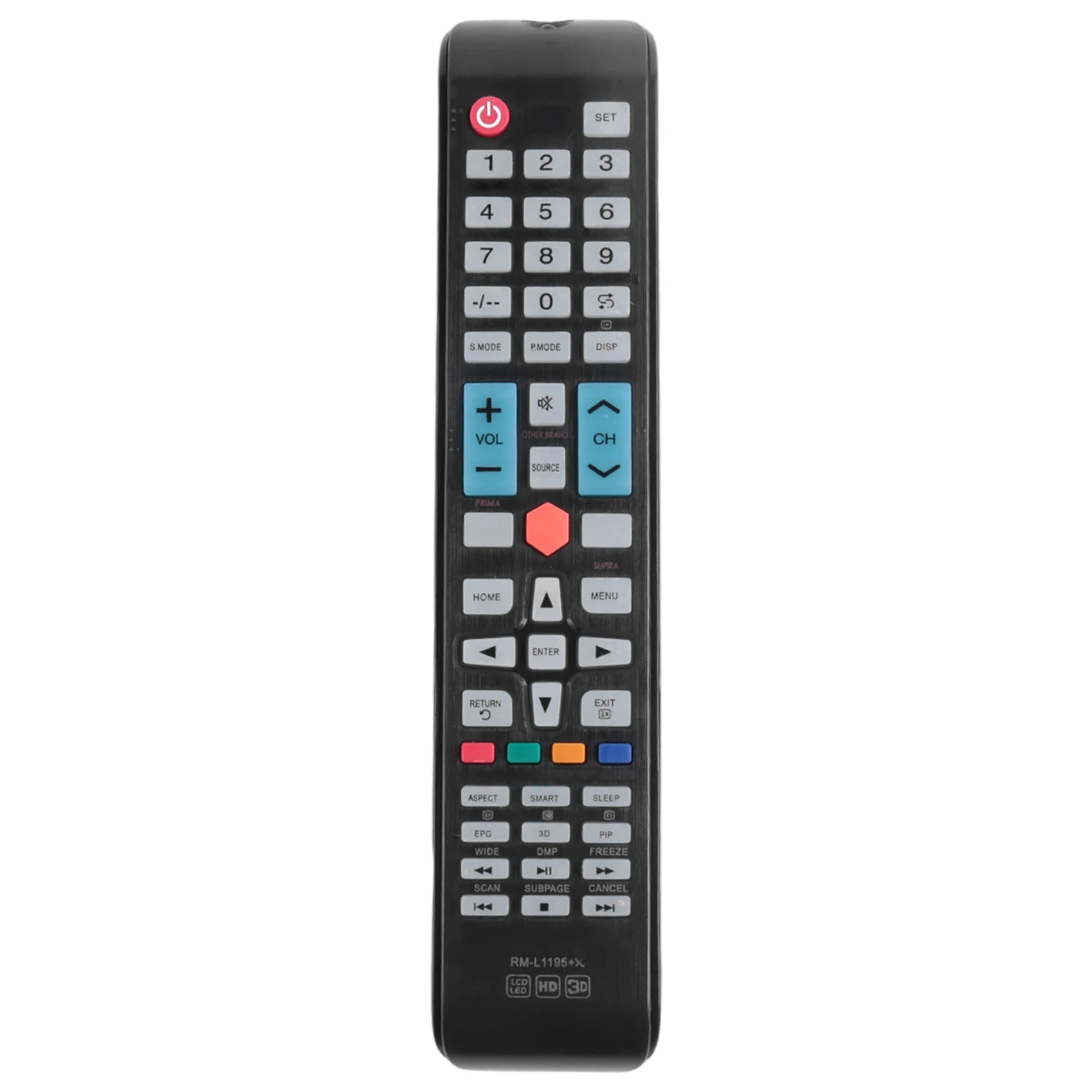 Y47A RM-L1195+X Universal Remote Control Multi-Device Compatibility, Easy Setup for TV, Large Buttons, Durable ABS, 2xAAA