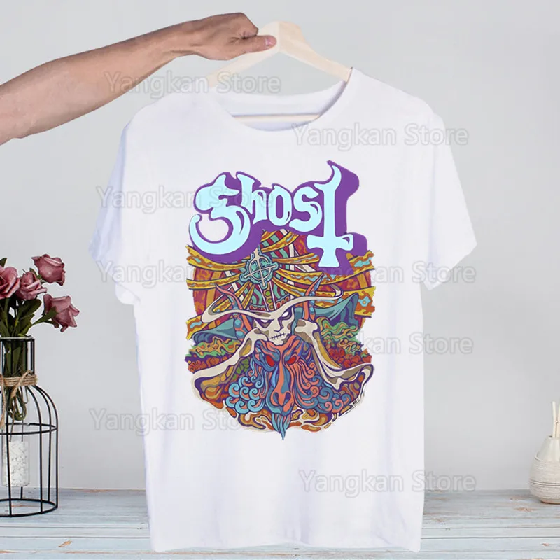 

Ghost Band сатанизированная мужская футболка в стиле Харадзюку с принтом унисекс футболка с короткими рукавами крутая повседневная футболка с героями мультфильмов мужские уличные топы