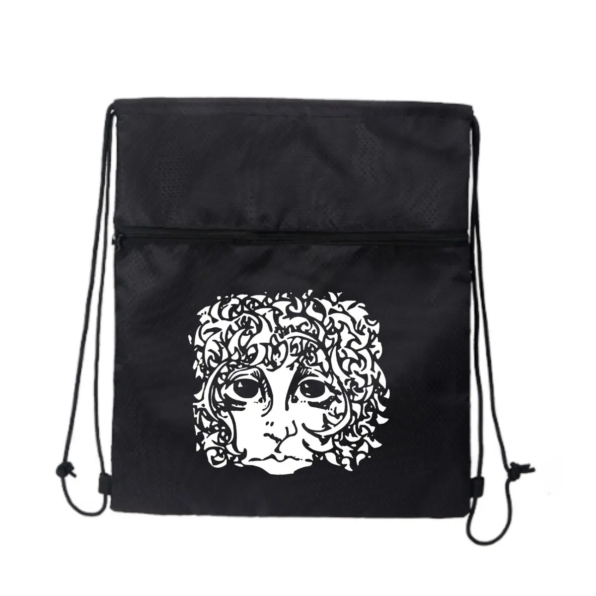

Художественный дизайн с декоративным лицом, универсальная сумка на молнии на шнурке для отдыха, пешего туризма, кемпинга, путешествий, портативного хранения