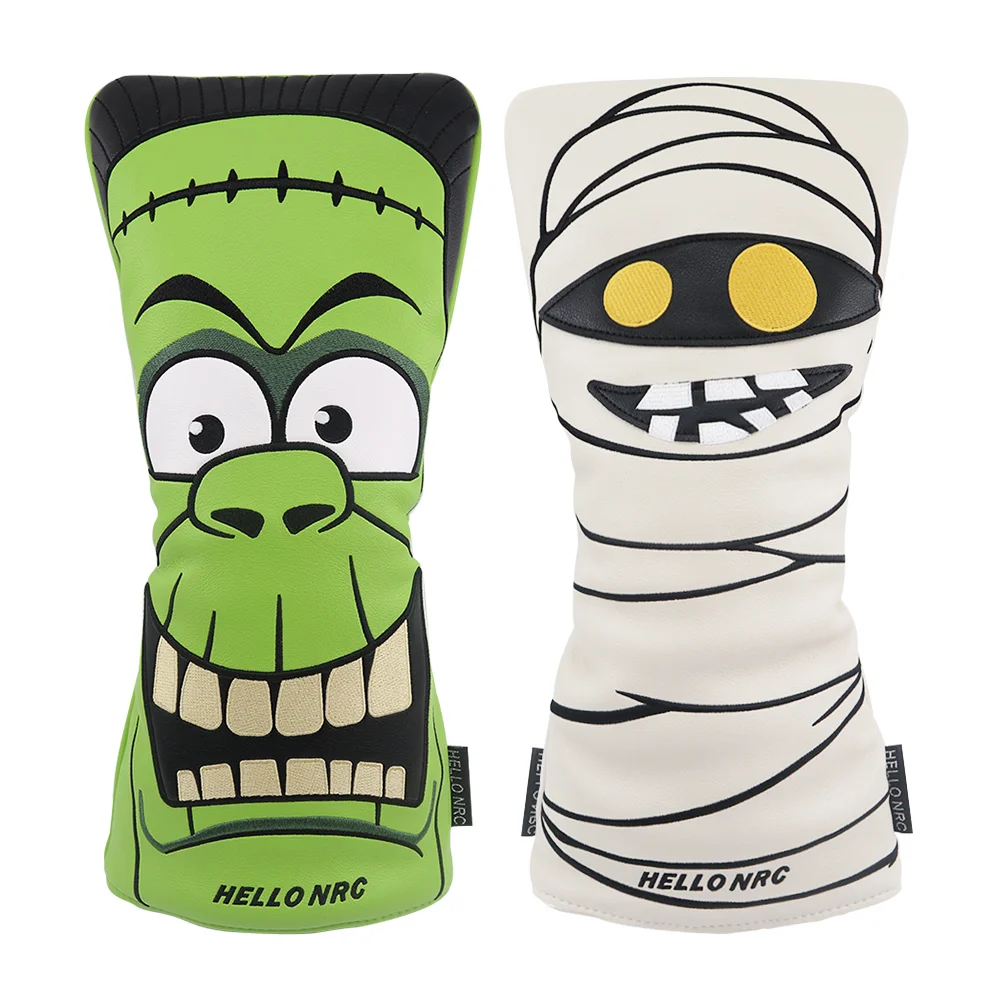 Golf Head Covers for Driver & Woods - (Frankenstein Style）Premium PU Material Head cover, Designed to Fit All Woods and Drivers image 3