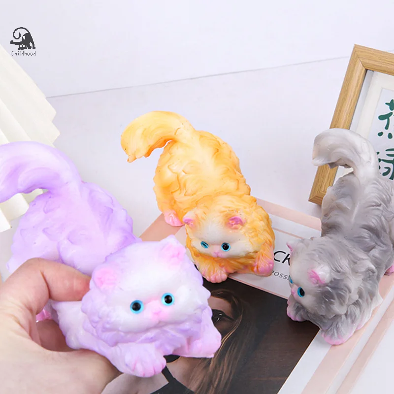 Cat Squeeze Toys TPR Big Cat Three-dimensional Pinch Toys Super Cute Stress Relieving Toy Doll Relaxing Toy Big Cat Pinch Toys