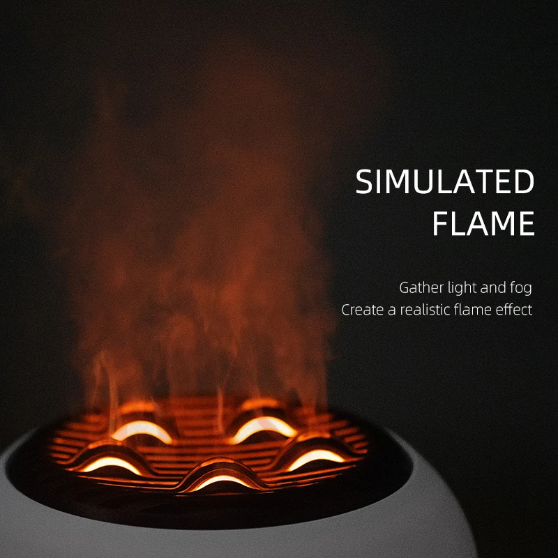 New Creative Simulation Flame Humidifier Aromatherapy Machine Atmosphere Lamp Home Office Humidification Aromatherap Machine