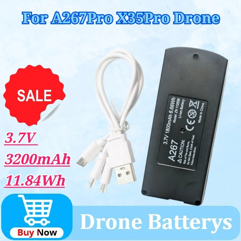 

Зарядный кабель для аккумулятора дрона A267Pro X35Pro 3.7V 3200mAh 11.84Wh, аксессуары, запасная часть для дрона