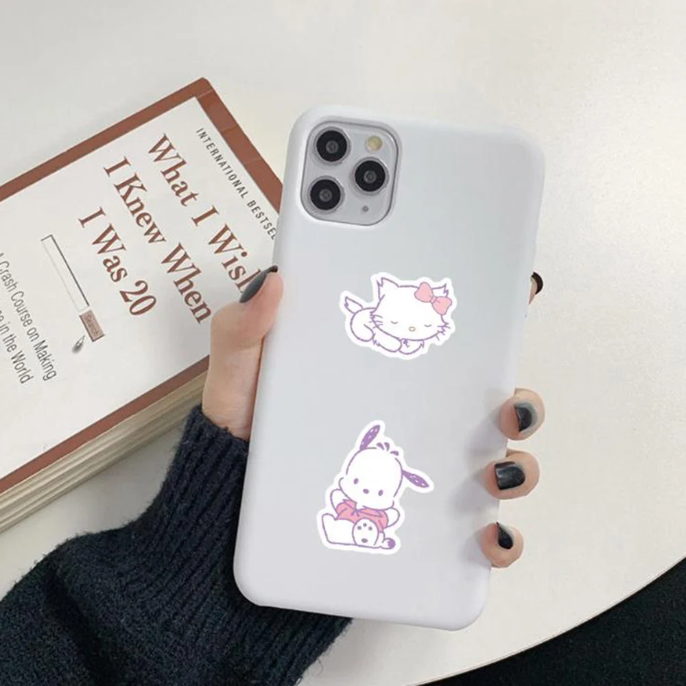 귀여운 산리오 캐릭터 스티커 50개, 어린이용 쿠로미 애니메이션 스티커, DIY 여행 가방, 휴대폰, 물병, 스크랩북용 쿠로미 헬로키티 데칼