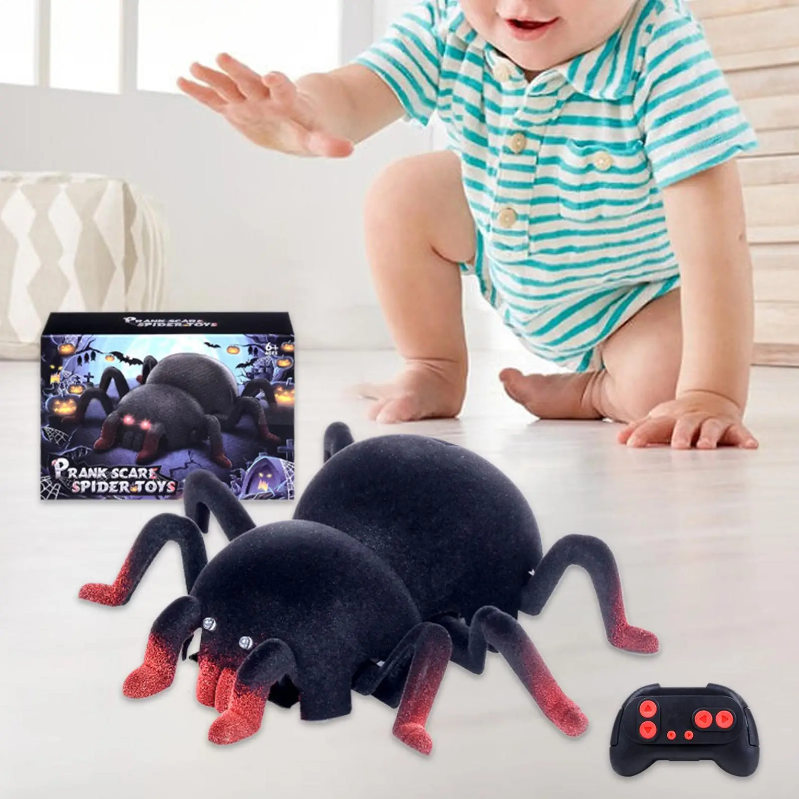 RC Spider RC juguete de broma de araña modelo Animal electrónico con patas móviles para niños de 6 años fiesta de cumpleaños al aire libre interior