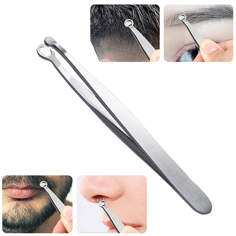 Universal Nose Hair Trimming Tweezers Stainless Steel Eyebrow Nose Hair Cut Manicure Facial Trimming Makeup Scissors Trimmer