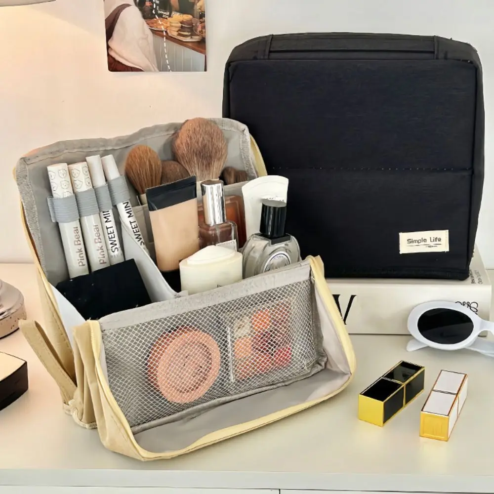 

Pen Bag Vertical Makeup Bag Pencil Case Large Capacity Skincare Storage Bag Partitioned Makeup Brush Storage Cosmetic Bag Women