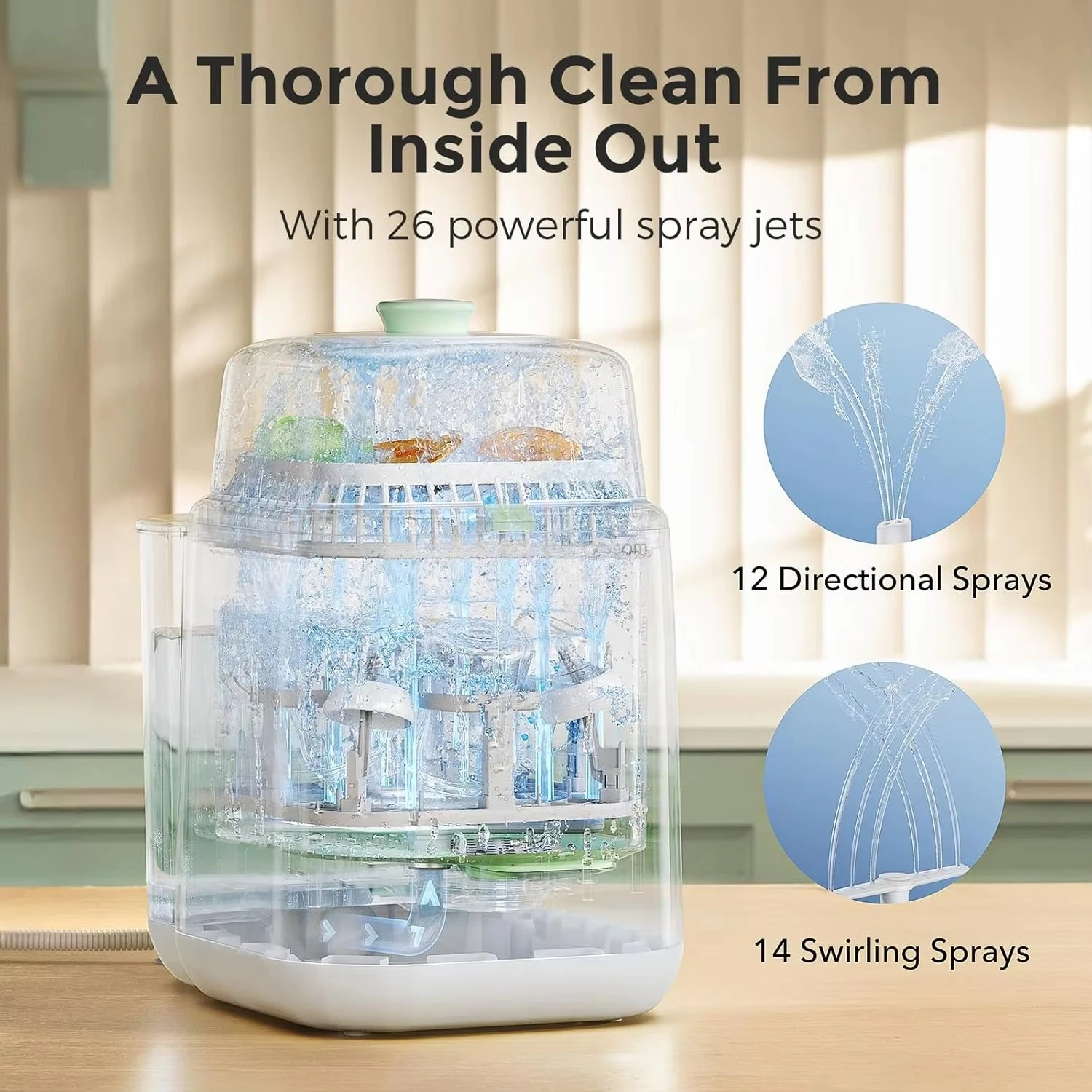 Baby Bottle Washer | Portable Baby Bottle Cleaner | BPA-Free Bottle Brush with Suction Base for Easy Cleaning
