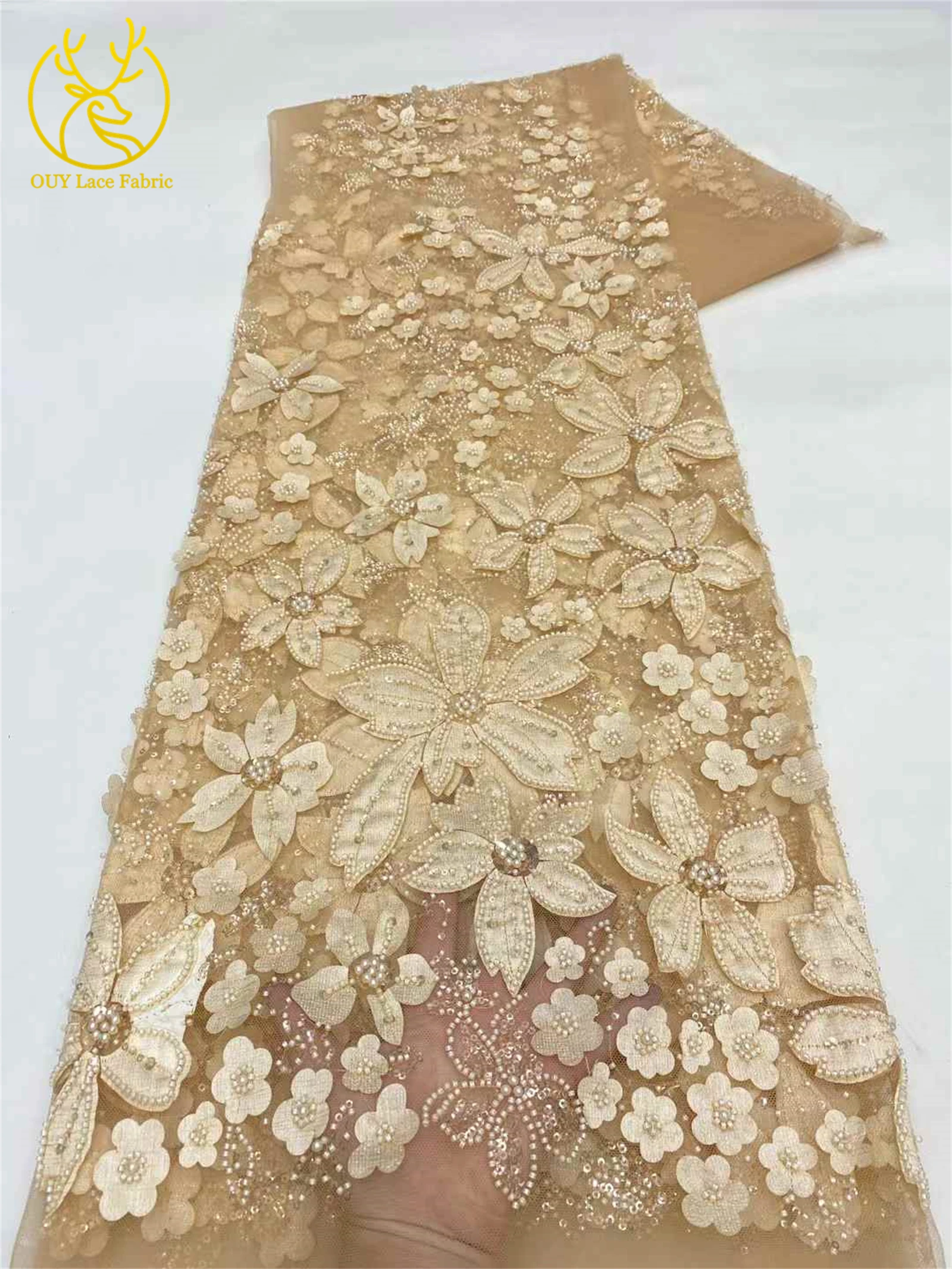 Белая африканская кружевная ткань с блестками и бусинами, 2022, французская нигерийская наклейка для жениха, кружевная сетчатая ткань, женское свадебное платье, праздничное платье