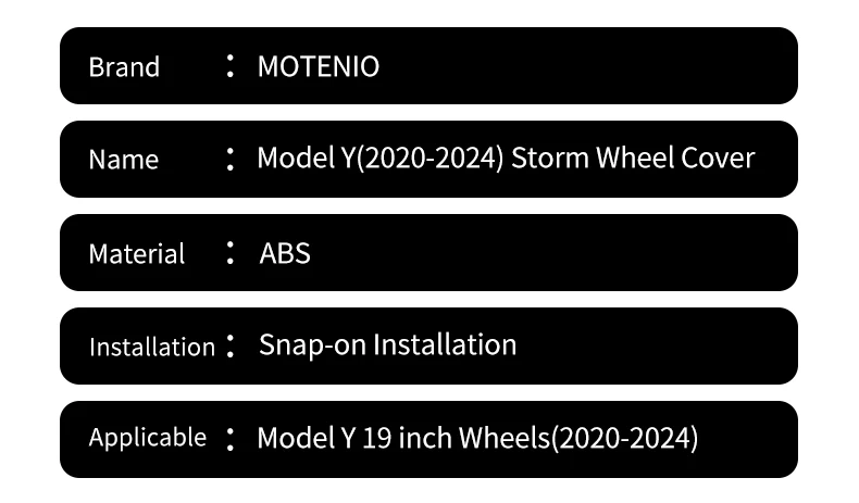 Design für Tesla Model Y (2020-2024) 19-Zoll Blade-Style Radkappen Vollständige Abdeckung Radzierblenden Auto-Ersatzteile (4 Stück) – Detail 12