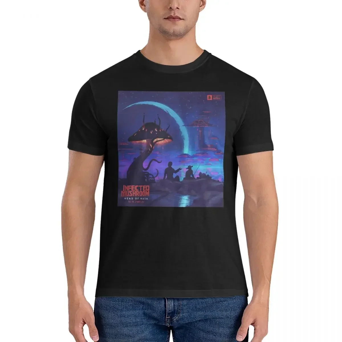 Leisure Head Of Nasa T-Shirt for Men O Neck 100% Cotton T Shirt Infected Mushroom Short Sleeve Tee Shirt Adult Clothing