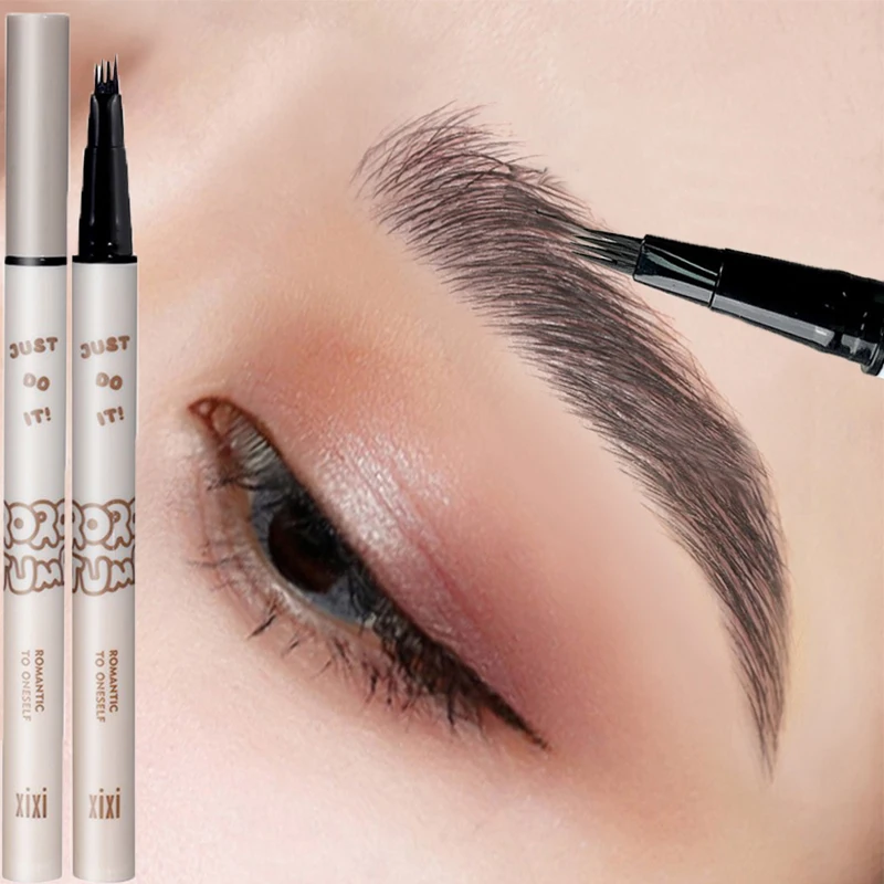 

Four Claws Water Eyebrow Pen Waterproof Lasting No Blooming Liquid Eyeliner Lying Silkworm Ultra Fine Eyebrow Tint Pencil Makeup