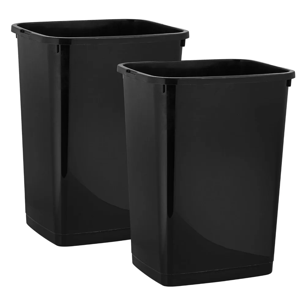 

Большой кухонный мусорный бак, 13 галлонов, мусорное ведро 52 Qt для кухни, гаража, мусорное ведро для внутреннего и наружного использования (2, черный)