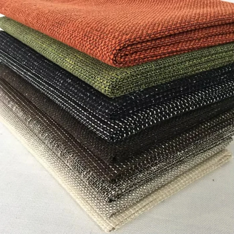 

High End Sofa Cover Fabric with Coarse Linen, Super Thick Solid Color Cotton Linen Blend, Perfect for DIY Pillow Cushion Curtain