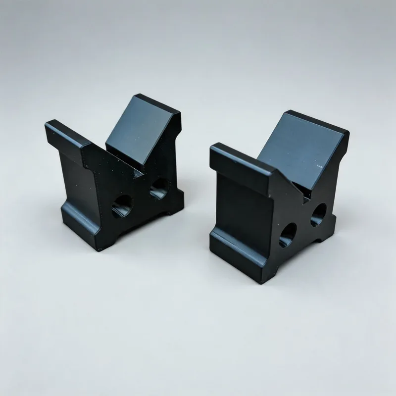 2Pcs Black V‑Block Support Blocks, 90° Round Bar V‑Clamp Fixing Bracket, Cylinder Positioning Holder for Lathe Machining