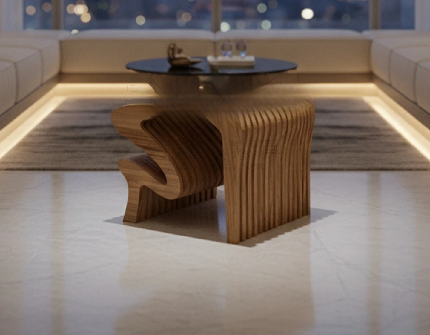 Solid wood sliced single seat stool, practical and comfortable