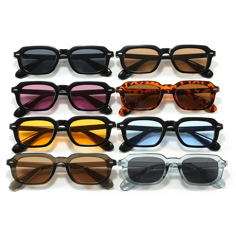 نظارات شمسية للسيارة جديدة بلون الحلوى مربعة صغيرة للنساء نظارات شمسية مزخرفة ببرشام نظارات عصرية للسيدات للصيف في الهواء الطلق