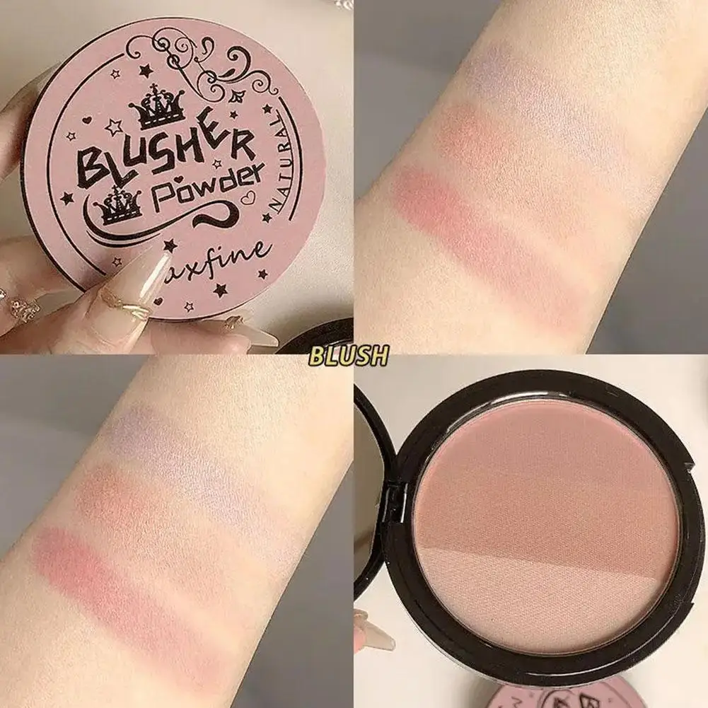 3 Color Contouring Powder Rose Pink Bronzer Palette Long Lasting Natural Stereoscopic Face Shading Powder Contour Powder Palette