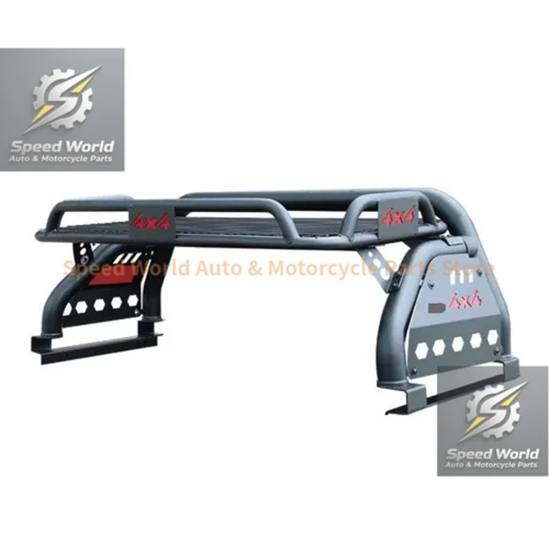Long Pickup Truck Black -Roll Frame Wholesale Stainless Steel Anti-Tip High-Strength Gantry For Hilux NP300 Vigo