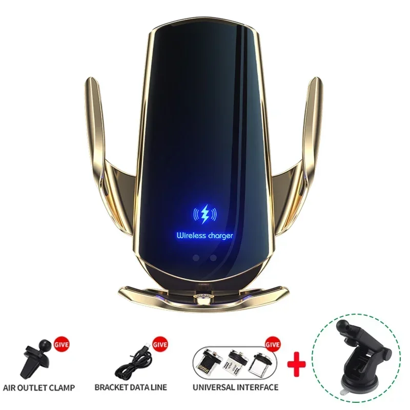 Vikefon 15W Auto Magnetische Draadloze Oplader Automatische Auto Mount Telefoon Houder Voor Iphone Samsung Infrarood Inductie Snel Opladen