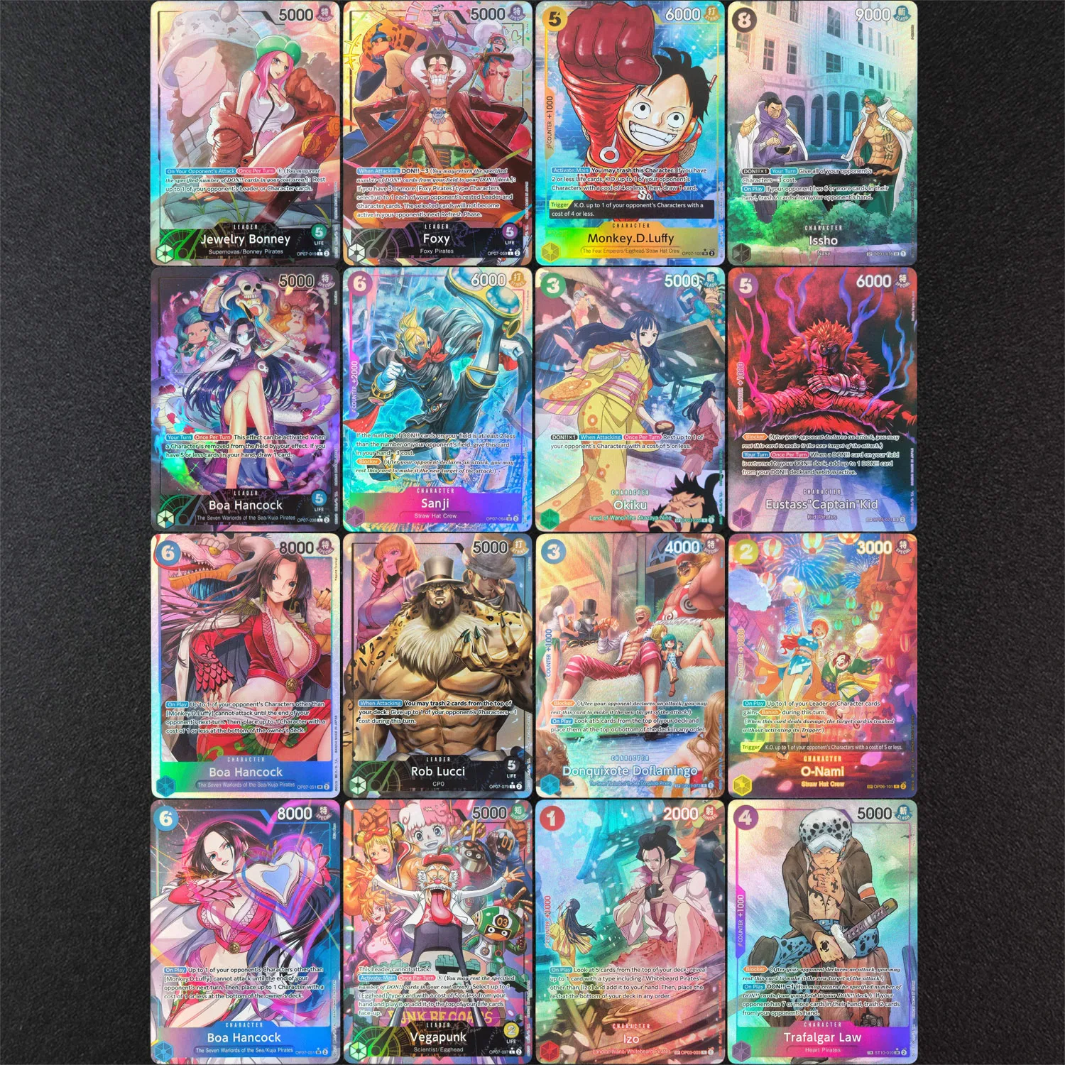 One Piece OPCG 2026 EN Tarjeta DIY Bonney Foxy Luffy Issho Hancock Sanji Okiku Kid Boa Rob Lucci Doflamingo O-Nami Vegapunk Izo Law