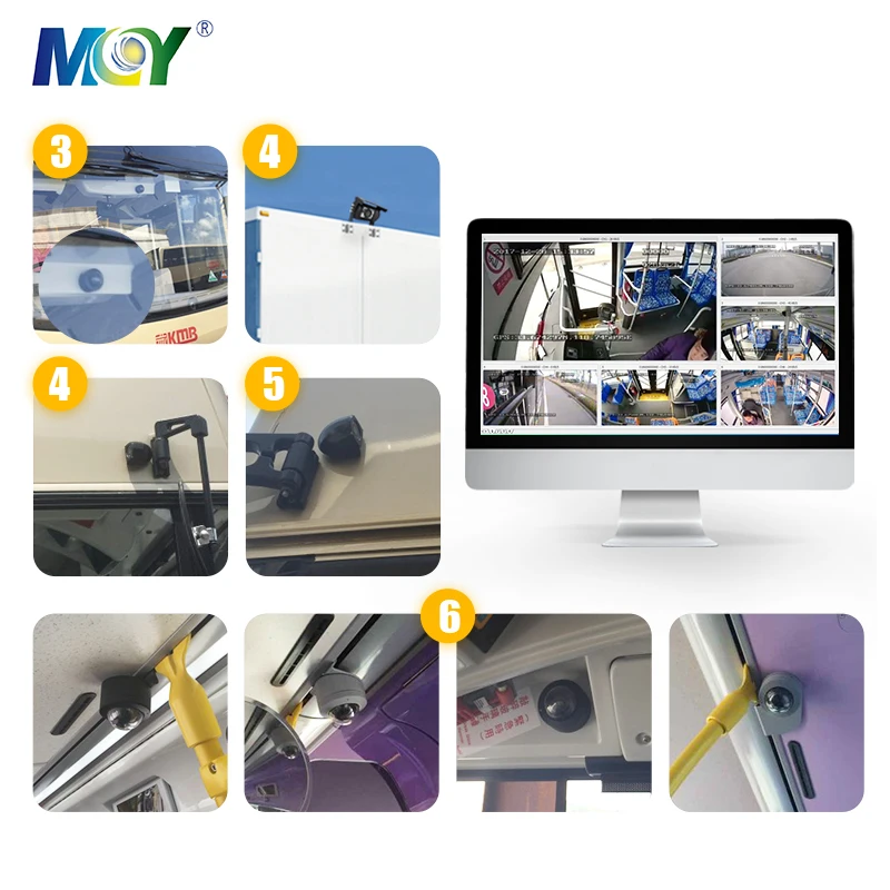 Myt MCY H264 Ahd 720p 1080n 8 Channel Truck Cctv Monitoring Kit Bus Vehicle Camera System SD Card 2tb Hard Disk 8ch Mobile Dvr
